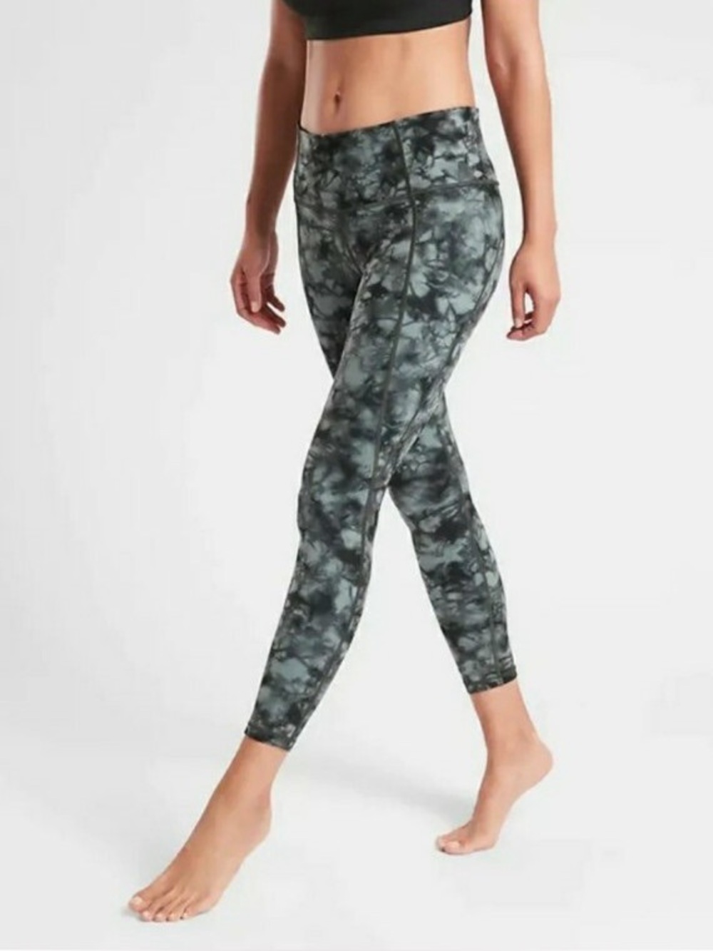 Athleta Black and Gray Patterned Leggings | xs